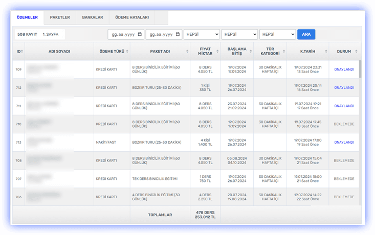 Manage payments